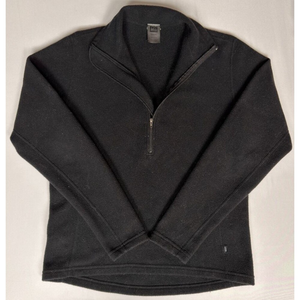 REI Women's Small Black Quarter Zip Fleece Pullover Made in Canada Outdoor